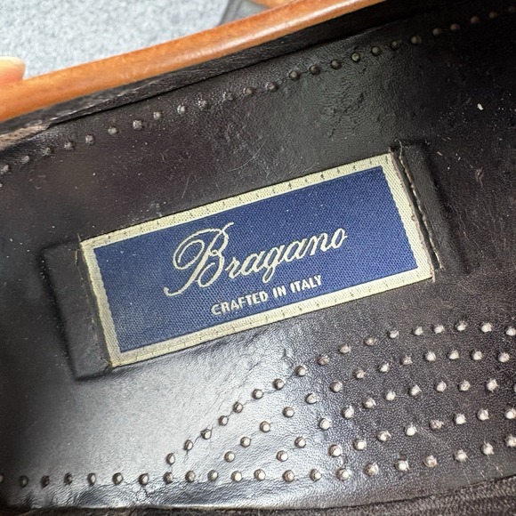 Y2K Bragano Men\'s 8.5 M Brown Leather Penny Loafers Slip-On Shoes Italy Preppy‎ main image 11